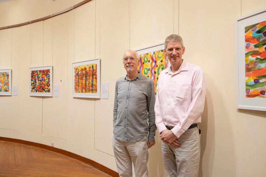 (From left) Artist Professor David Clarke and UMAG Director Dr Florian Knothe.    