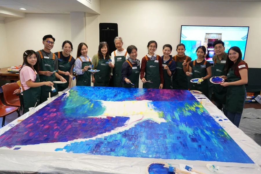 Twenty Mentors and Mentees co-created a themed artwork at a workshop under the guidance of artist Rainbow who is also our alumna.  