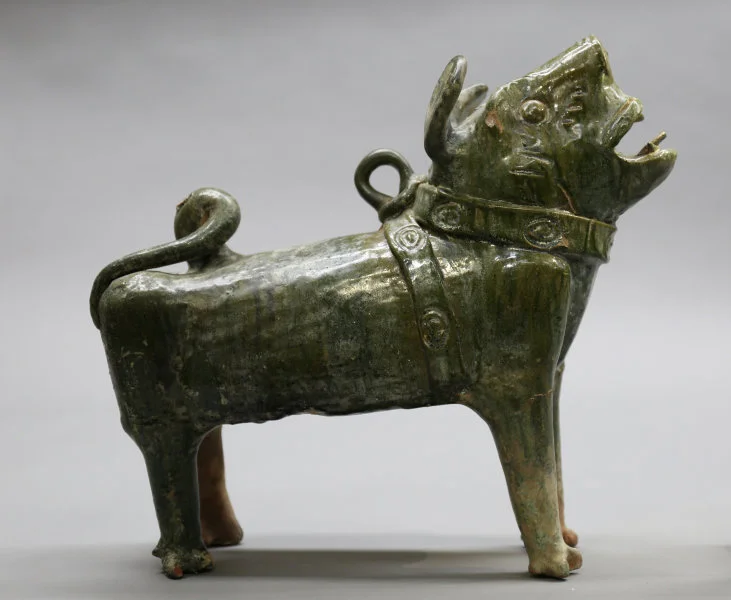 Model of Dog Han dynasty (202 BCE –220 CE) Earthenware with green glaze Gift of Songyin Ge Collection HKU.C.2020.2475