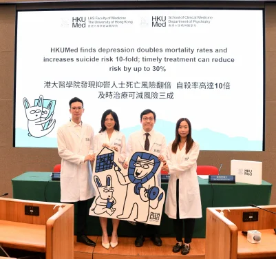 HKUMed finds depression doubles mortality rates and increases suicide risk 10-fold; timely treatment can reduce risk by up to 30%
