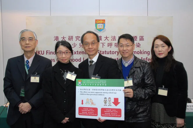 HKU Finds that Extending Statutory No Smoking Areas
Reduces Childhood Lower Respiratory Tract Infections