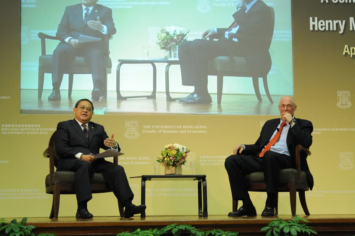 Former US Treasury Secretary Hank Paulson speaks at HKU on “Global Economic Outlook and China US Economic Relations”