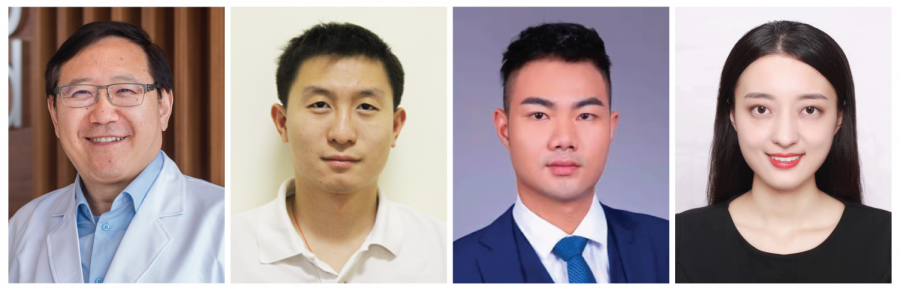 Li Ka Shing Faculty of Medicine, HKU (from left) Professor Liu Pengtao,  Dr. Yuan Shuofeng, Dr. Ruan Degong and Li Zhuoxuan 