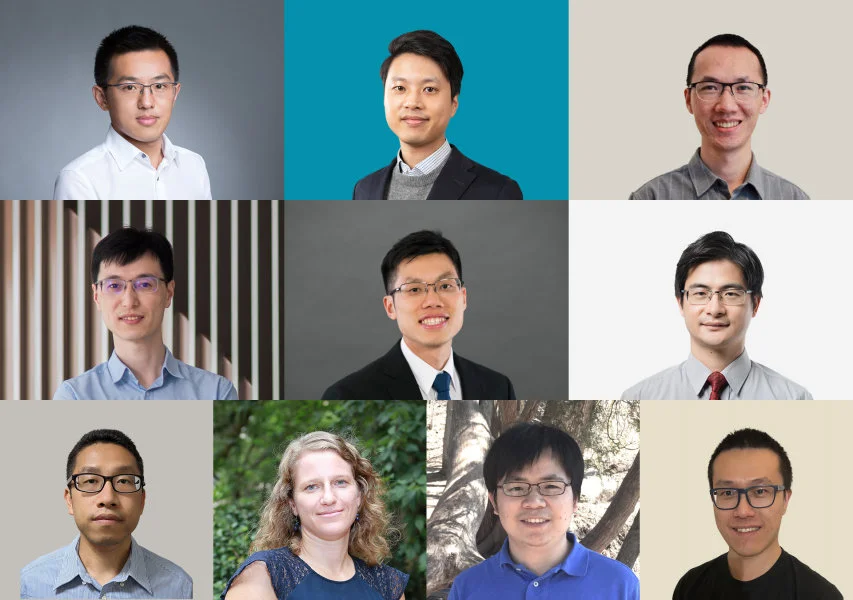 (upper row from left) Dr Ran Lishan, Dr Chow Chi Yung Philip, Dr Wu Chenshu (middle row from left) Dr Huang Yuanhua, Dr Wan Yuk Fai Eric, Dr Wang Weiping,  (bottom row from left) Dr Hui Chun Yin, Dr Celia Marei Schunter, Dr Wang Chenjie, Dr Yang Yi