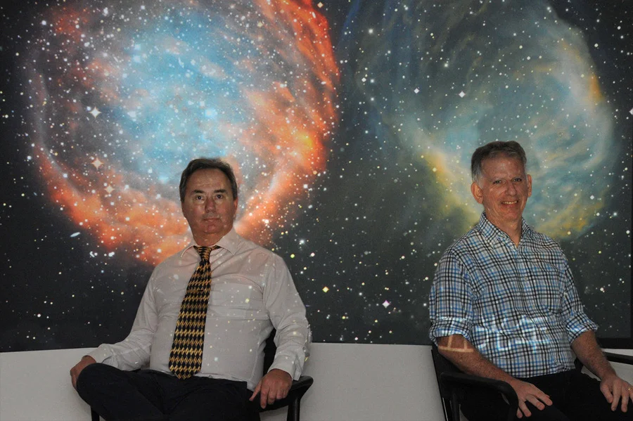 With the new method to estimate more accurate distances between planetary nebulae and the Earth developed by Dr David Frew (right), Professor Quentin Parker (left) and Dr Ivan Bojicic, the ghostly and beautiful planetary nebulae finally get more meaningful physical presence.