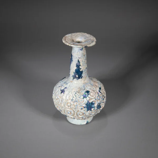 Jar Mould–blown glass Roman Empire (3rd–4th century CE) or China (Tang dynasty (618–906) or Liao dynasty (907–1125)) Gift of Songyin Ge Collection HKU.M.2019.2471