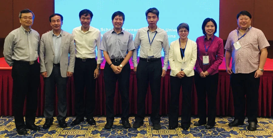 The Theme-based Research Team (4th from the right: Professor Xiao-Yan Li, the leader of this project; 1st from the right: Professor Kenneth Leung).                                                                        