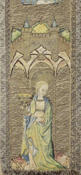 Orphrey (Detail) Anonymous England, ca. 15th century Linen, silk H: 124.5 cm; W: 21.5 cm The McCarthy Collection Image Courtesy of Mark French