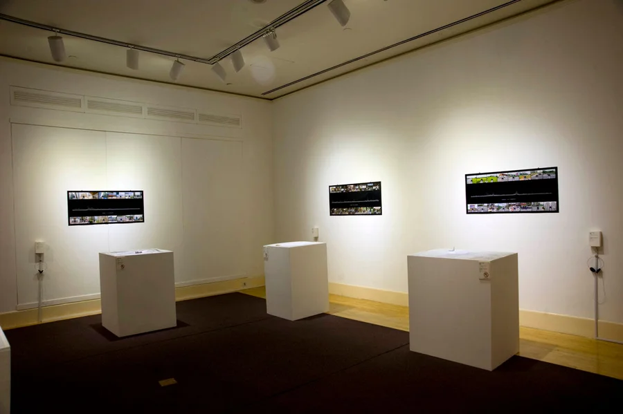Otto Tin Lun Li Developing Soundscapes Map, Sound Tracks, Lambda prints on Paper Otto Li’s artwork display at UMAG