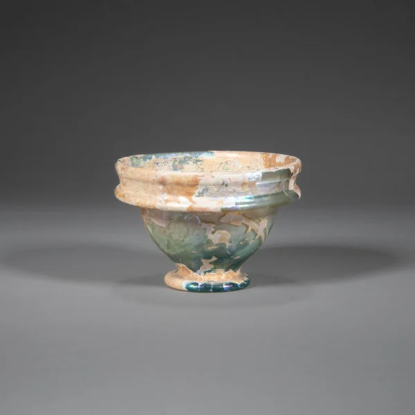 Bowl Blown and tooled glass Roman Empire (1st century CE) or China (Tang dynasty (618–906) or Liao dynasty (907–1125)) Gift of Songyin Ge Collection HKU.M.2022.2615