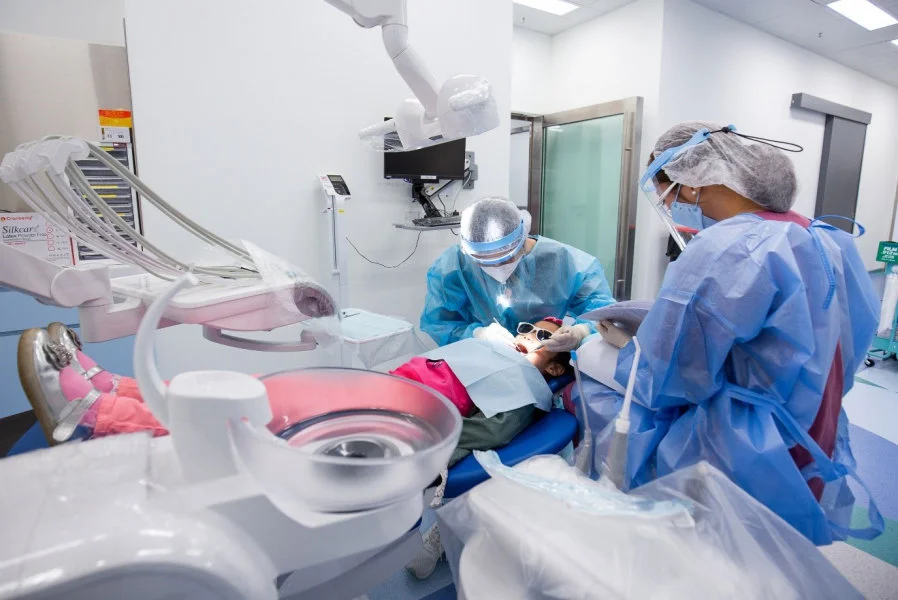 A child receives treatment in IAD-MSC.  