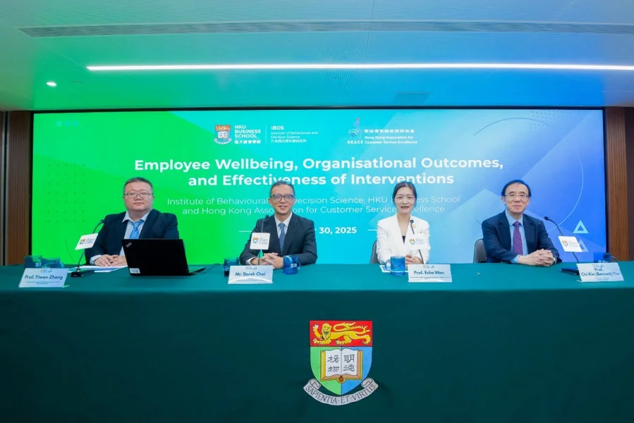 (From left) Professor Yiwen ZHANG, Professor Echo WAN, Mr. Derek CHOI, and Professor Chi Kin (Bennett) YIM.