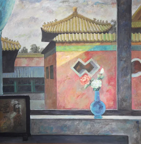 Palace in the Sun Mao Huaiqing (b. 1964) Oil on canvas 1990 H. 90 cm x W. 90 cm HKU.P.1994.1018