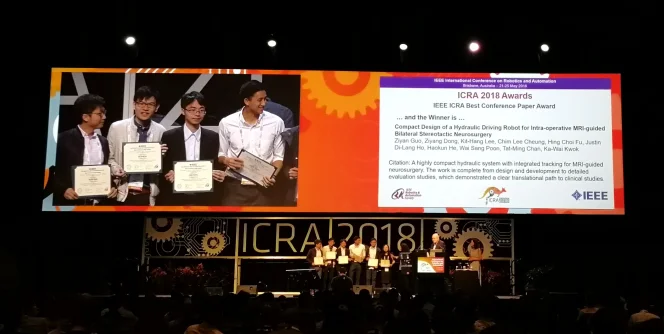 MRI-guided surgical robot project wins best award
in leading international robotics conference