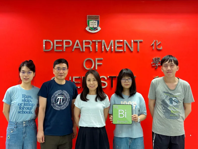 Figure 2. The Research Team of Professor Hongzhe SUN (Second from the left) in the Department of Chemistry, The University of Hong Kong.   