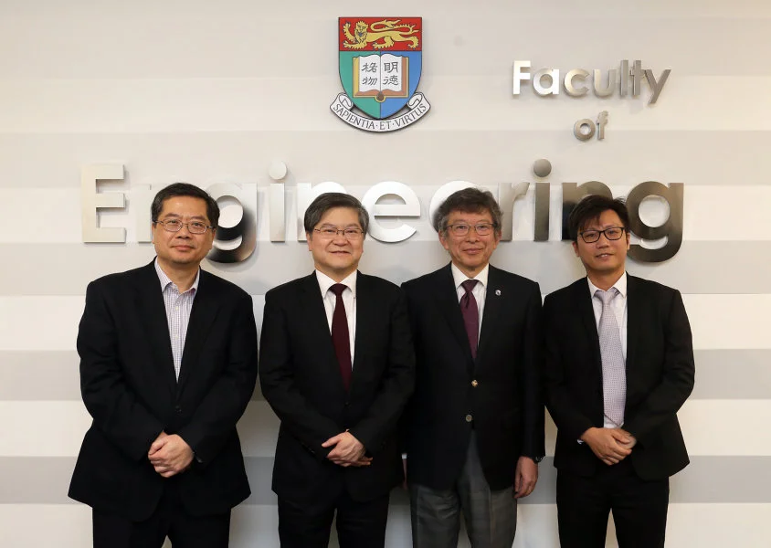 From left: Professor K.T. Chau, Head of Department, Department of Electrical and Electronic Engineering, HKU; Professor Norman C. Tien, Taikoo Professor of Engineering, Chair Professor of Microsystems Technology, Department of Electrical and Electronic Engineering, HKU; Professor Kazuhiro Kosuge, Distinguished Professor, Graduate School of Engineering of Tohoku University, Japan; Dr. K. W. Kwok, Assistant Professor, Department of Mechanical Engineering, HKU.