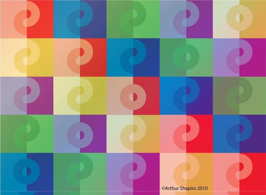 The visual illusion image “Koffka Wall” designed by Professor Arthur Shapiro.