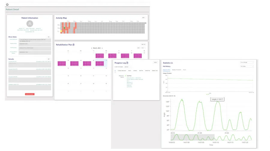 Therapist portal for remote management and monitoring of patients’ progress.  