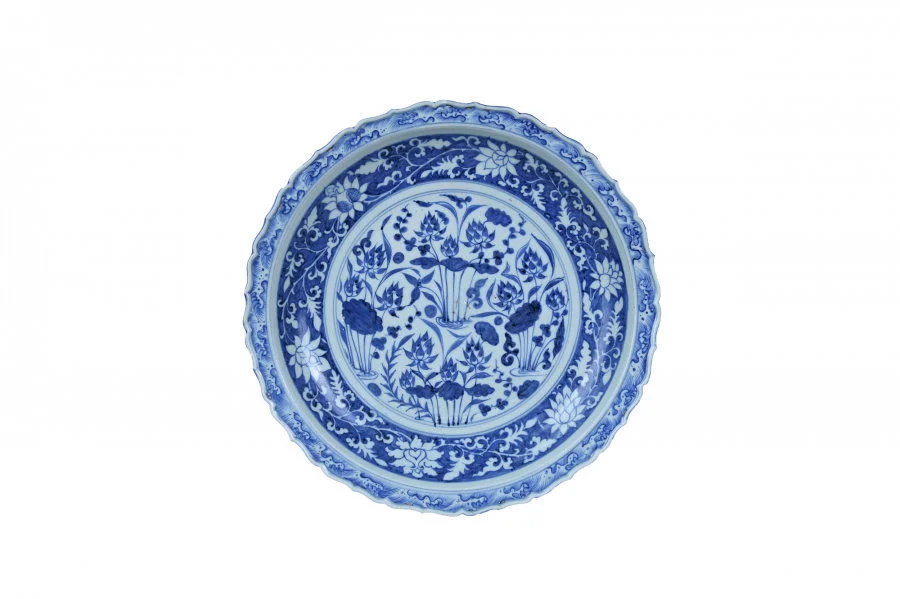 Charger  Yuan dynasty, 14th century Jingdezhen, China Porcelain with underglaze blue D. 40 cm Jinglexuan Collection