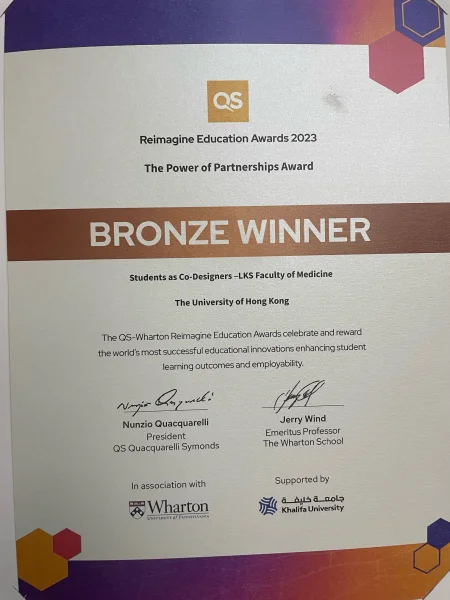 Faculty of Medicine entry “Students as Co-designers” wins Bronze for the Power of Partnerships category