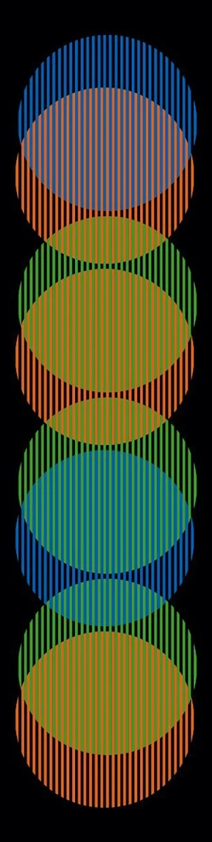Couleur Additive Cercles Permutables 240 x 60 cm Paris, France 2011 (Photo Courtesy of the Cruz-Diez Foundation)