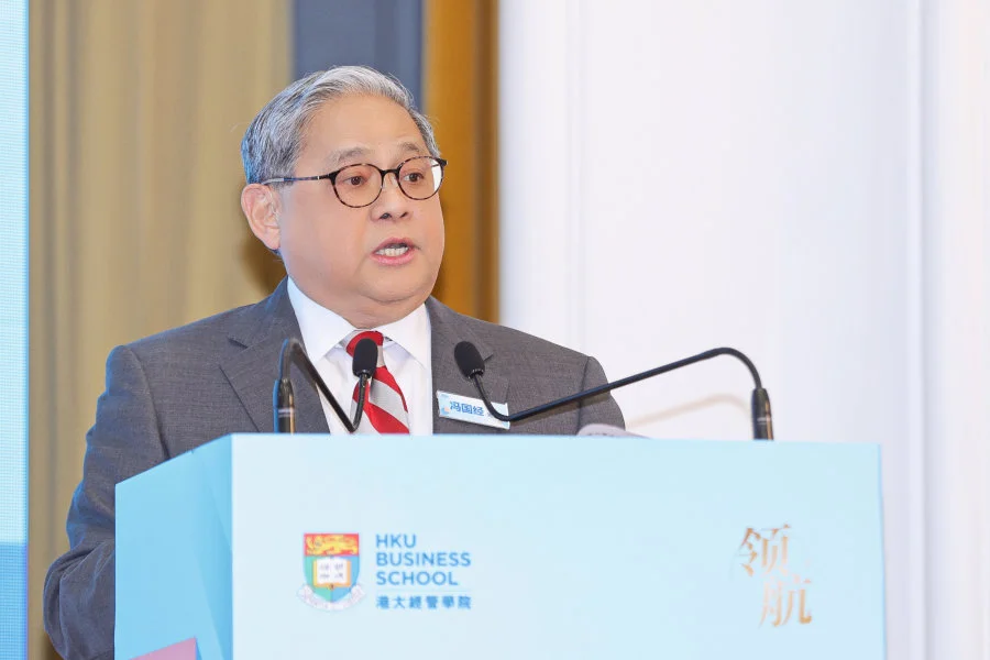 Dr. Victor FUNG, Chairman of the Fung Group, Honorary Chairman of Li & Fung, Chairman of Asia Global Institute at HKU, delivers a keynote speech.  