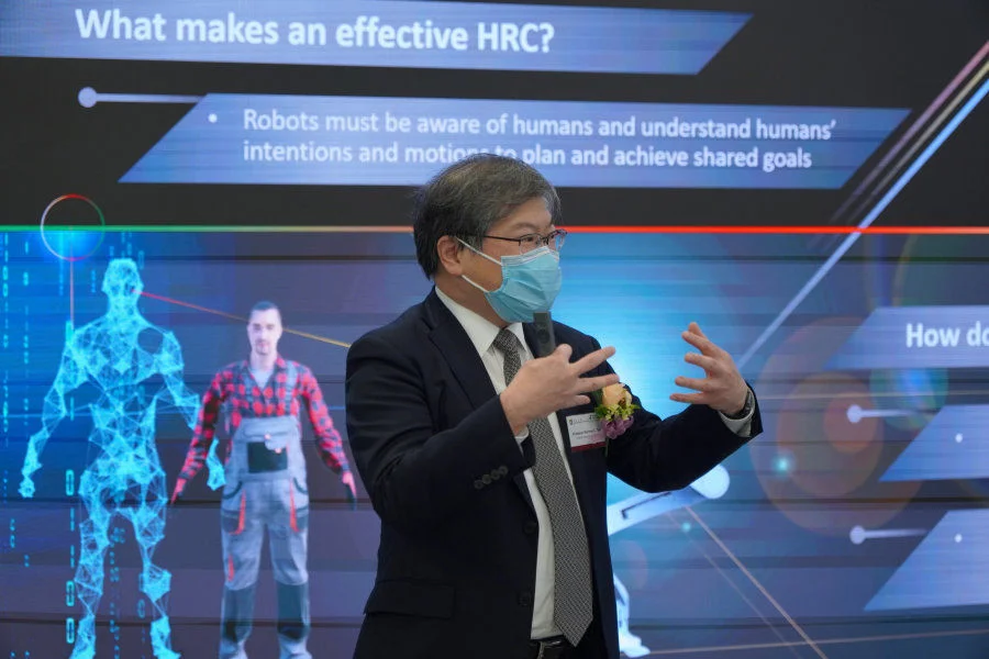 Professor Norman C. Tien, Chair Professor of Microsystems Technology at the Faculty of Engineering and Managing Director of the Centre for Transformative Garment Production of AIR@InnoHK, delivered the Inaugural Tech talk with the theme -  “Digitization of Human Models – Towards human-centre intelligent cobots”.  